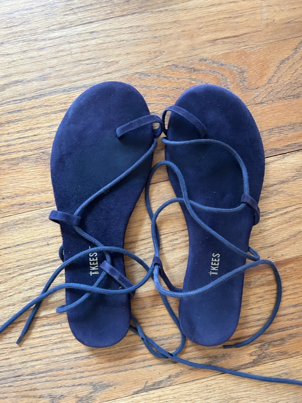 TKEES Navy Suede Lace-Up Gladiator Sandals